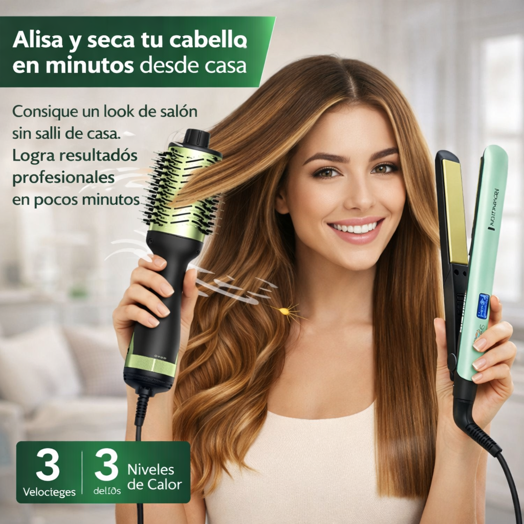 Combo Cepillo Secador + Plancha